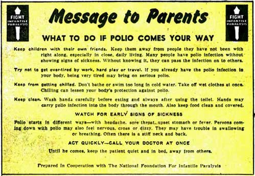 Polio warning
